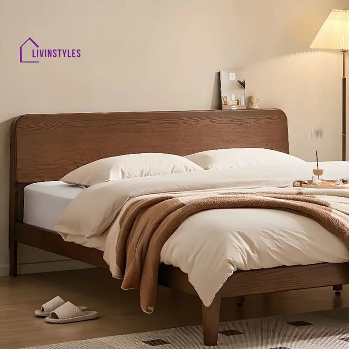 Sofia Solid Walnut Wood Bed for Luxury Homes