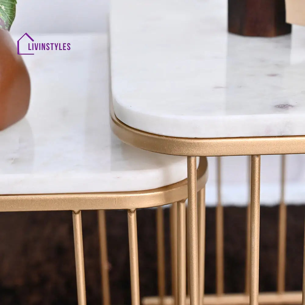 Square Tethered Metallic Table (Set Of 2)