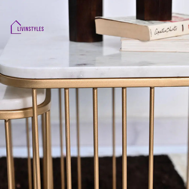 Square Tethered Metallic Table (Set Of 2)