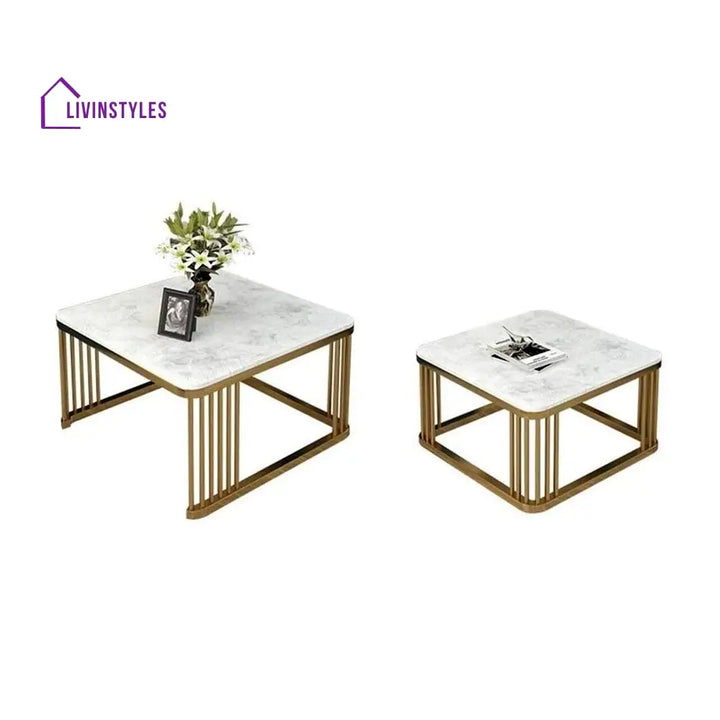 Square Tethered Metallic Table (Set Of 2)