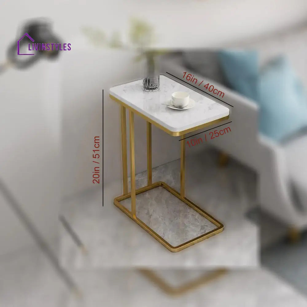 Suspended Styler Golden Metallic Side Table