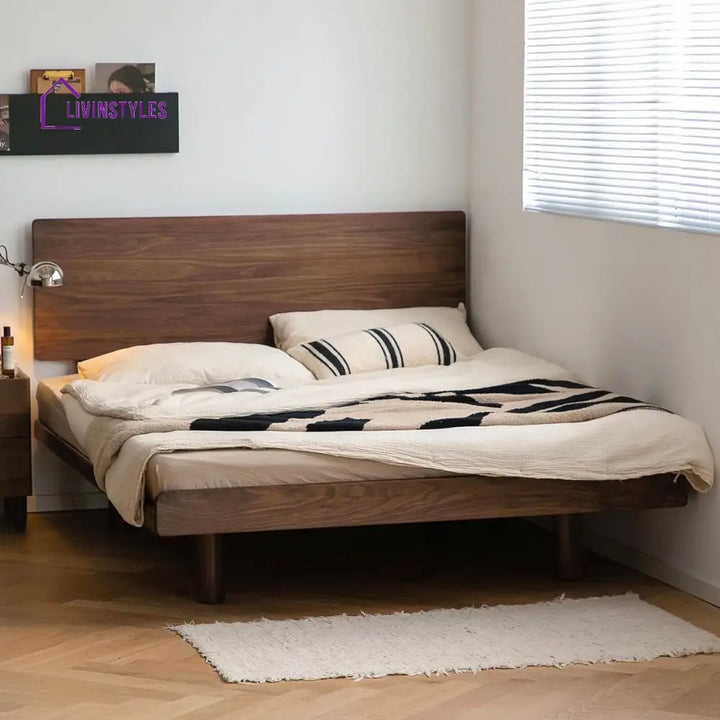 Tamara Solid Walnut Wood Bed for Luxury Homes