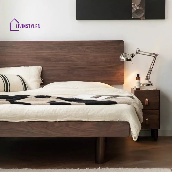 Tamara Solid Walnut Wood Bed for Luxury Homes