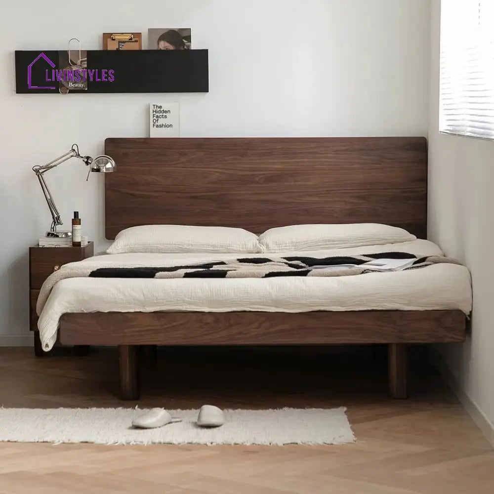Tamara Solid Walnut Wood Bed for Luxury Homes