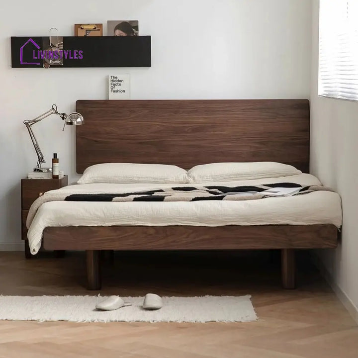 Tamara Solid Walnut Wood Bed for Luxury Homes