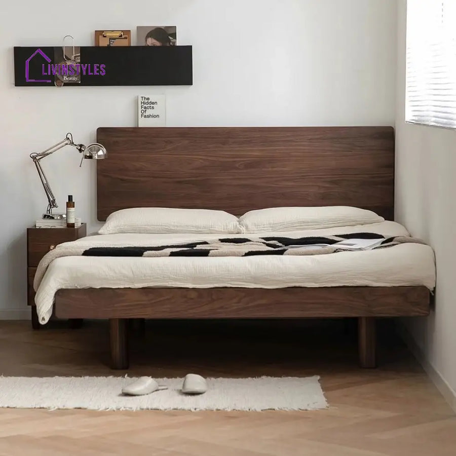 Tamara Solid Walnut Wood Bed for Luxury Homes