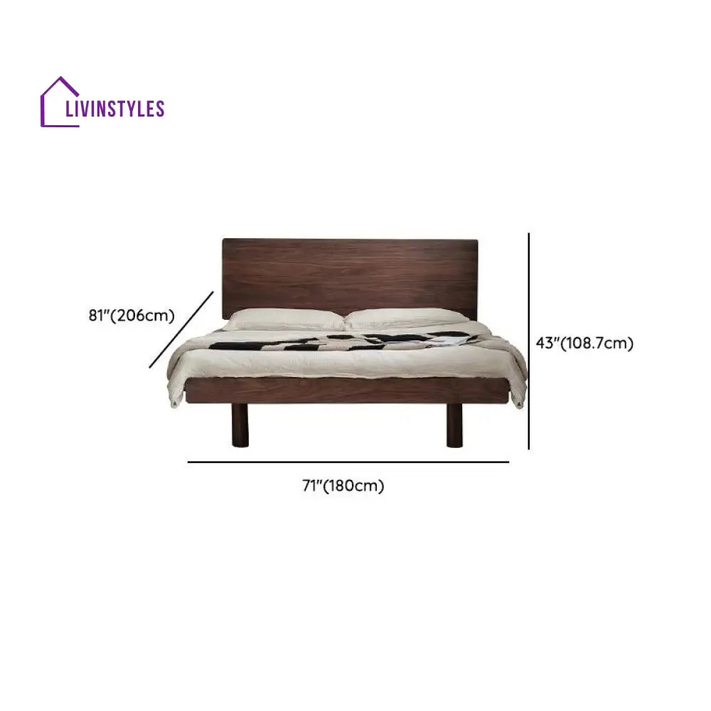 Tamara Solid Walnut Wood Bed for Luxury Homes