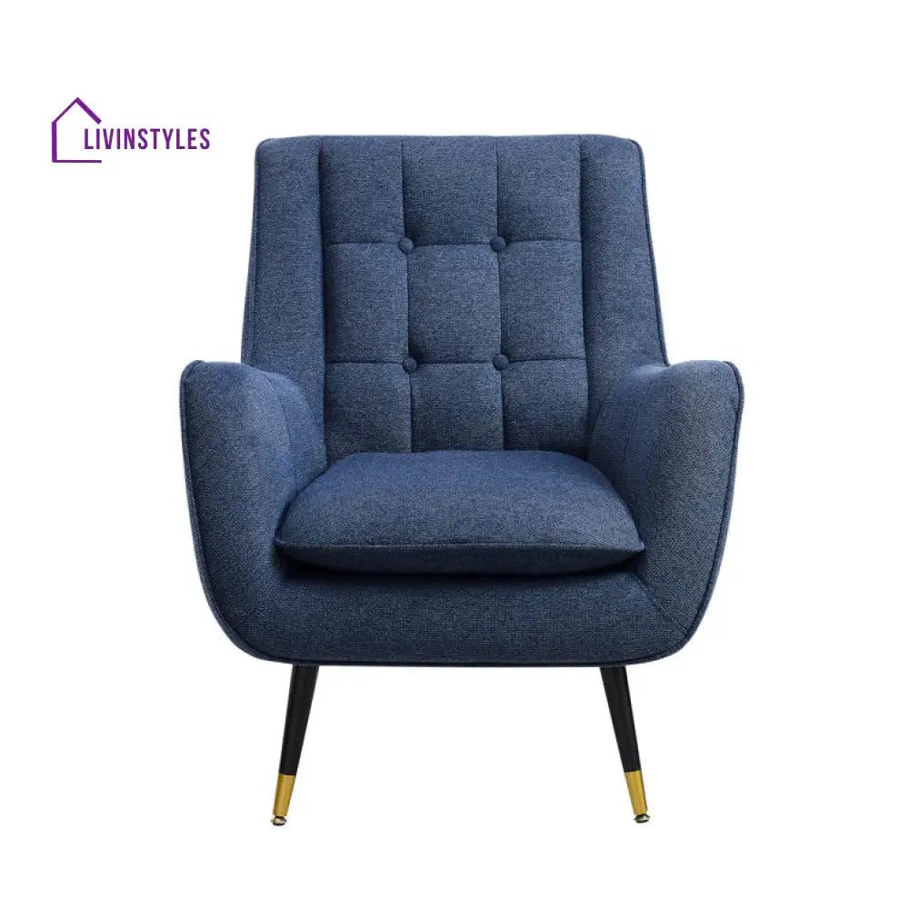 Tanvika Solid Wood and Fabric Arm Chair | Living Room Chair | Lounge Chair
