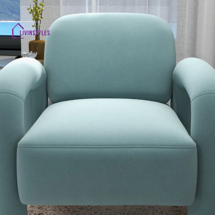 Tarika Solid Wood and Fabric Arm Chair | Living Room Chair | Lounge Chair