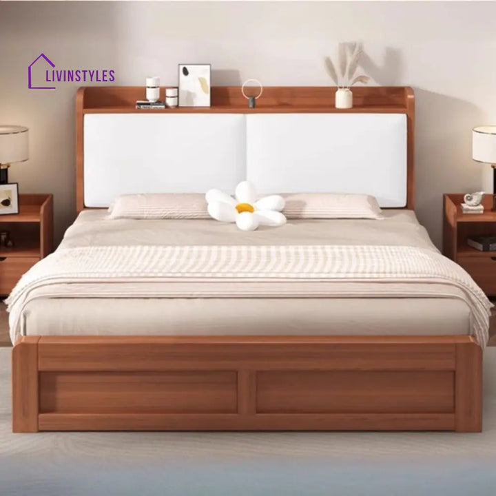 Valentina Solid Walnut Wood Bed for Luxury Homes