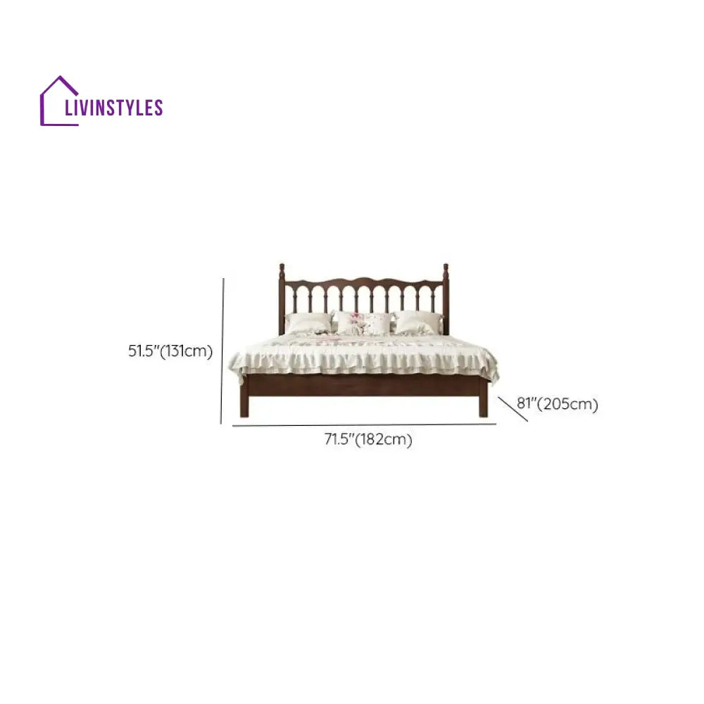Vasilisa Solid Walnut Wood Bed for Luxury Homes