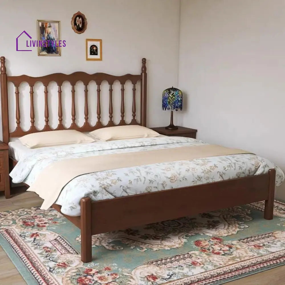 Vasilisa Solid Walnut Wood Bed for Luxury Homes