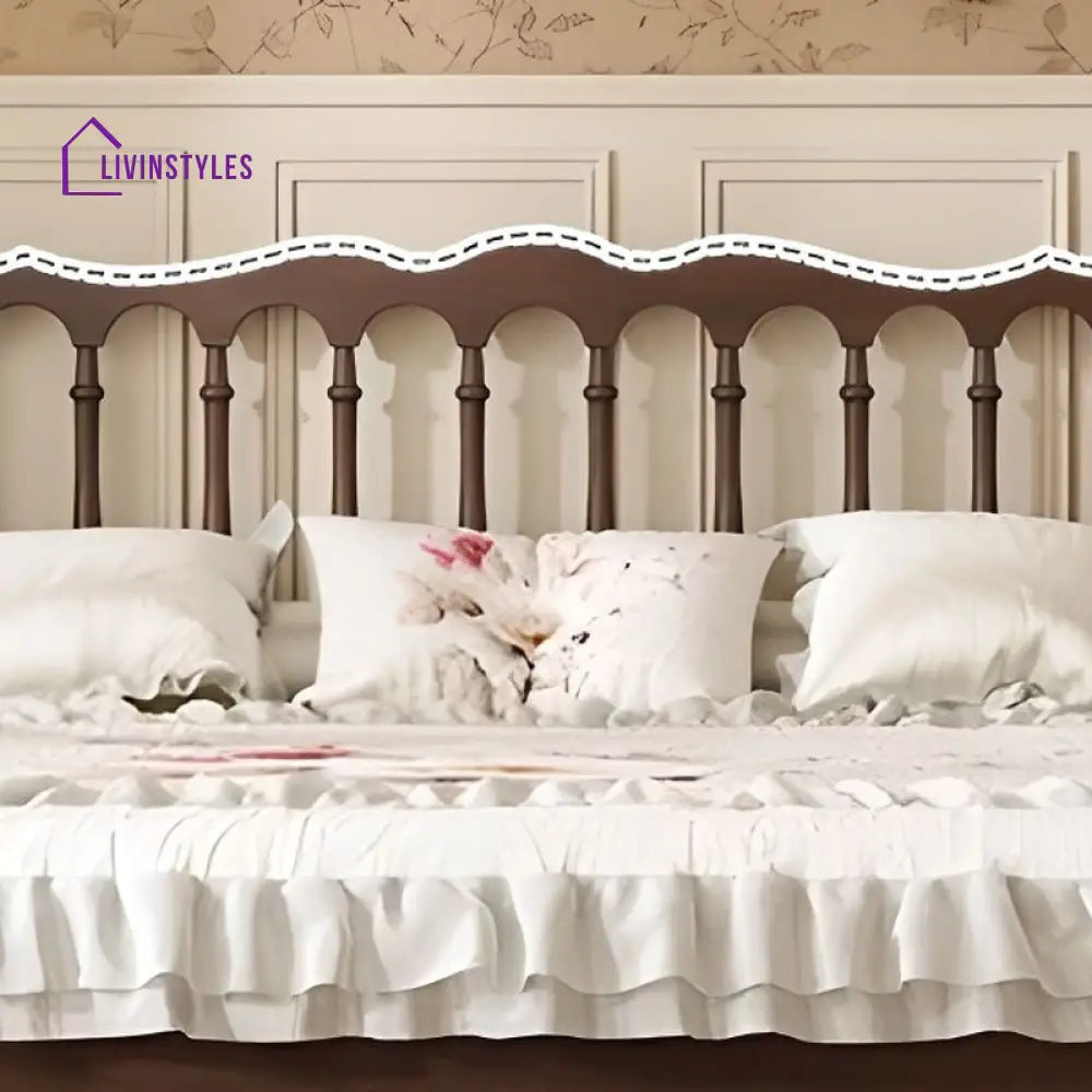 Vasilisa Solid Walnut Wood Bed for Luxury Homes