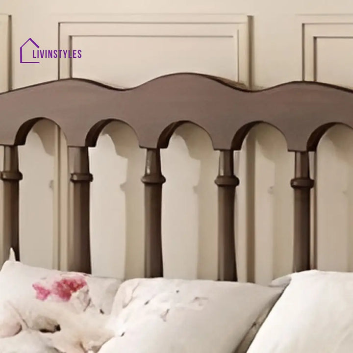 Vasilisa Solid Walnut Wood Bed for Luxury Homes