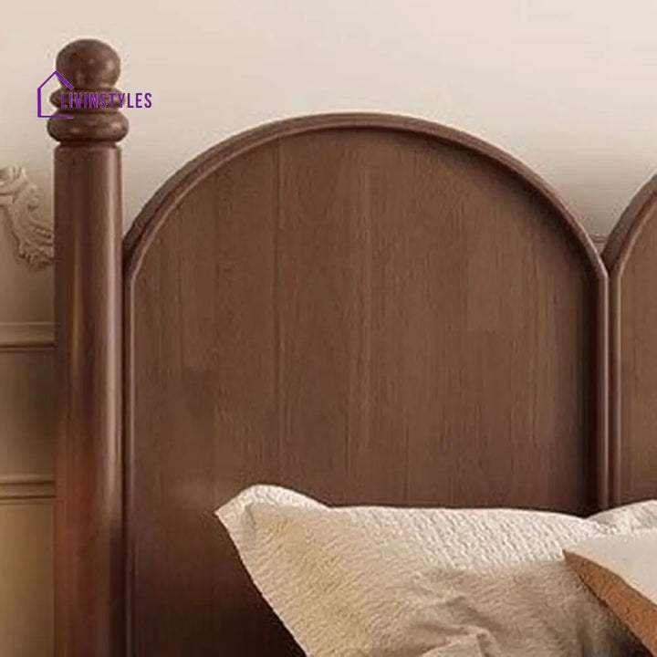 Vera Solid Walnut Wood Bed for Luxury Homes