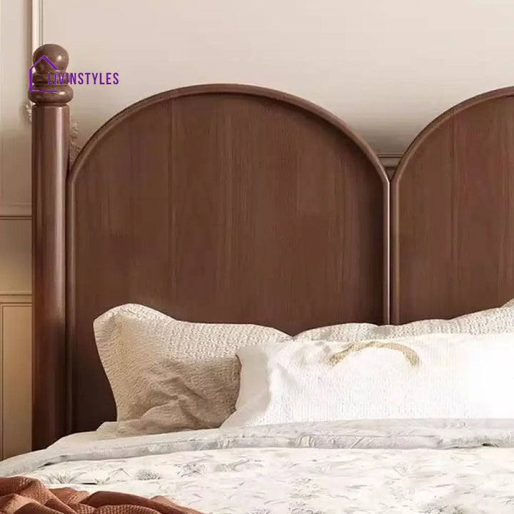 Vera Solid Walnut Wood Bed for Luxury Homes