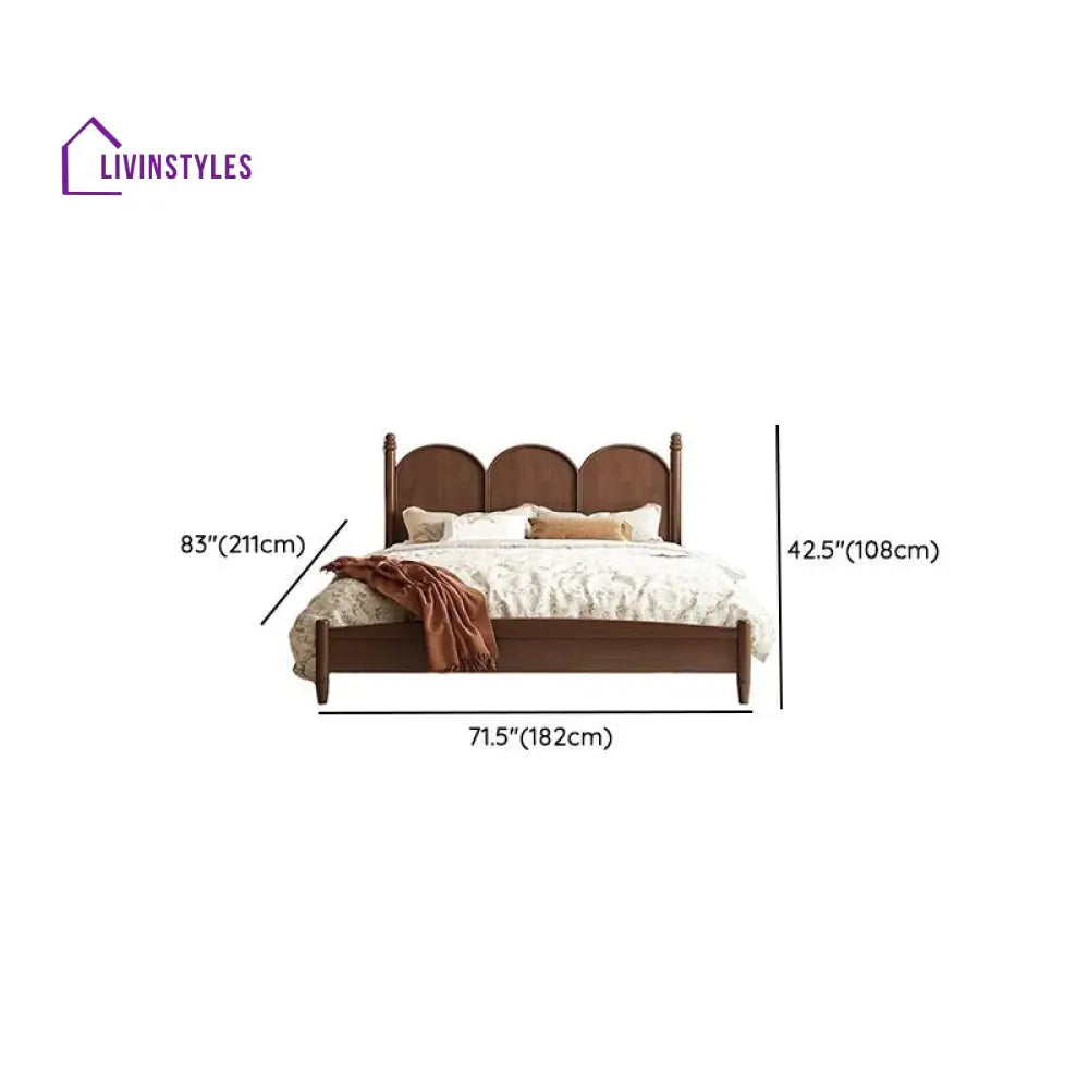 Vera Solid Walnut Wood Bed for Luxury Homes