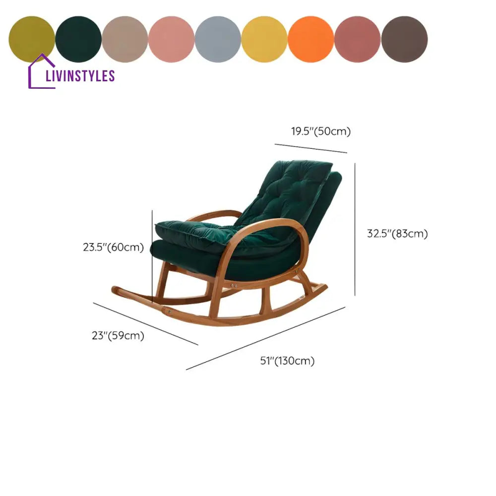 Willow Solid Wood Rocking Chair for Living Room