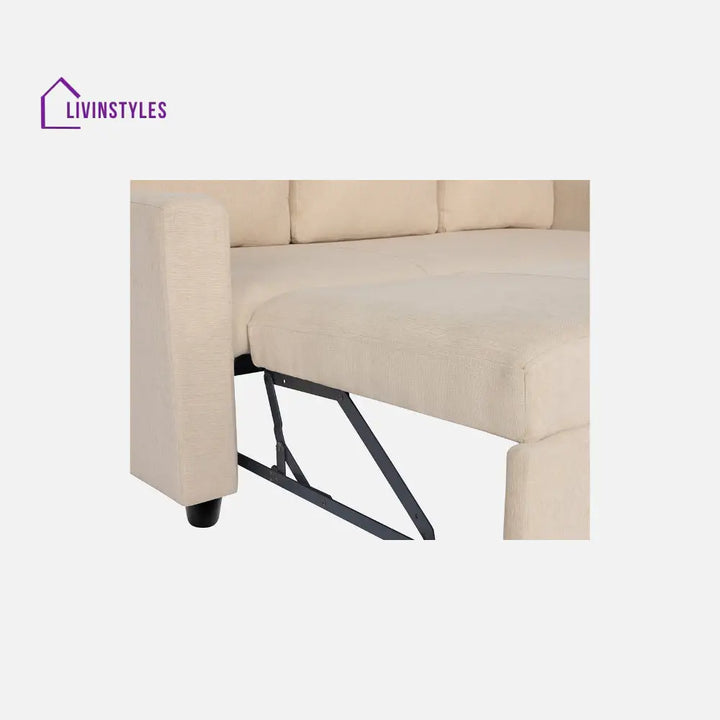 Yeremey Iconic Beige Fabric Sofa cum Bed