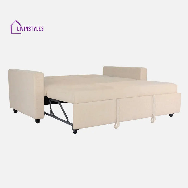 Yeremey Iconic Beige Fabric Sofa cum Bed