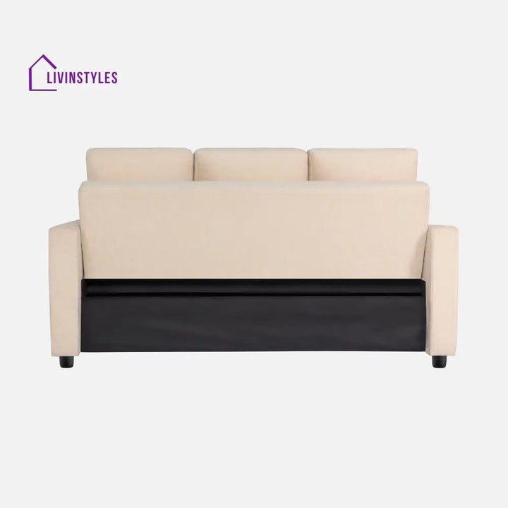 Yeremey Iconic Beige Fabric Sofa cum Bed