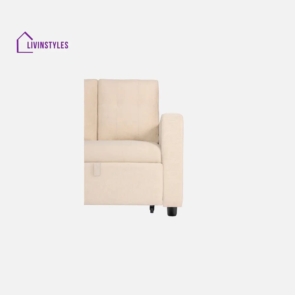 Yeremey Iconic Beige Fabric Sofa cum Bed