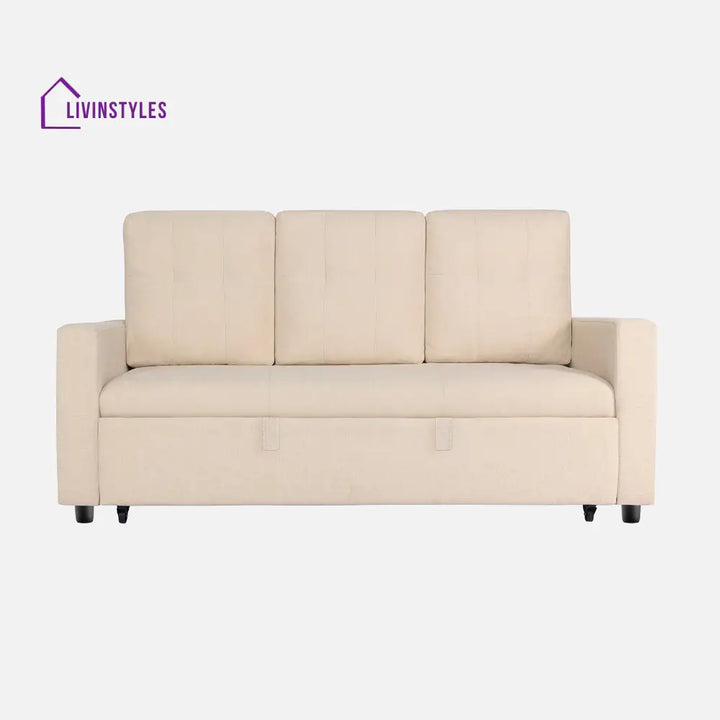 Yeremey Iconic Beige Fabric Sofa cum Bed