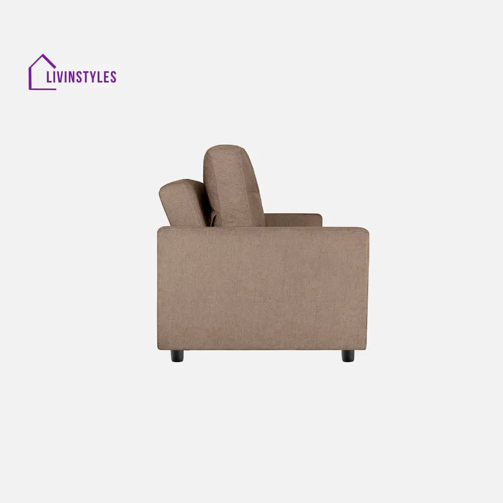 Yeremey Plaster Brown Fabric Sofa cum Bed