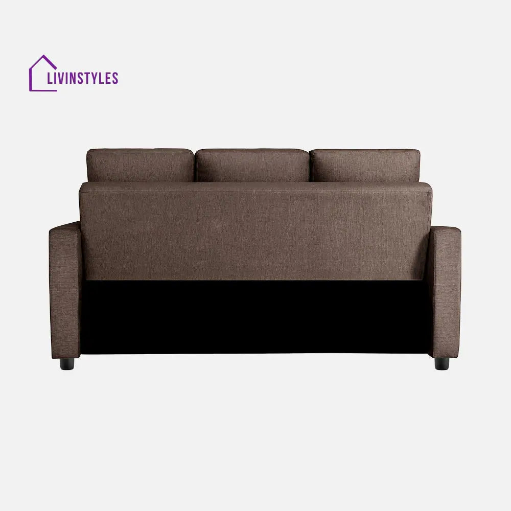 Yeremey Saddle Brown Fabric Sofa cum Bed