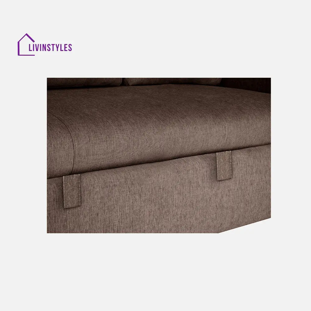 Yeremey Saddle Brown Fabric Sofa cum Bed
