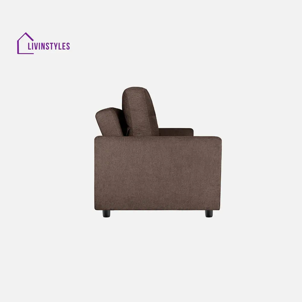 Yeremey Saddle Brown Fabric Sofa cum Bed