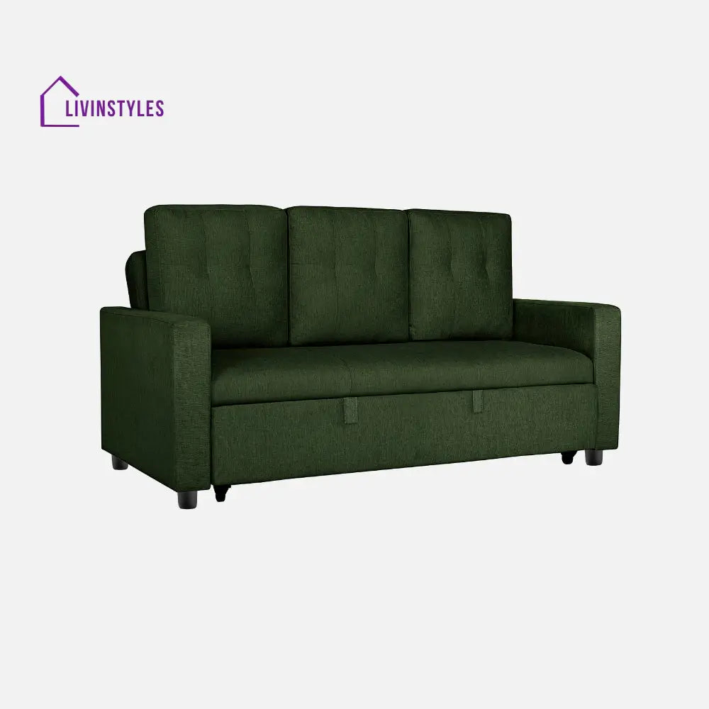 Yeremey Sap Green Fabric Sofa cum Bed
