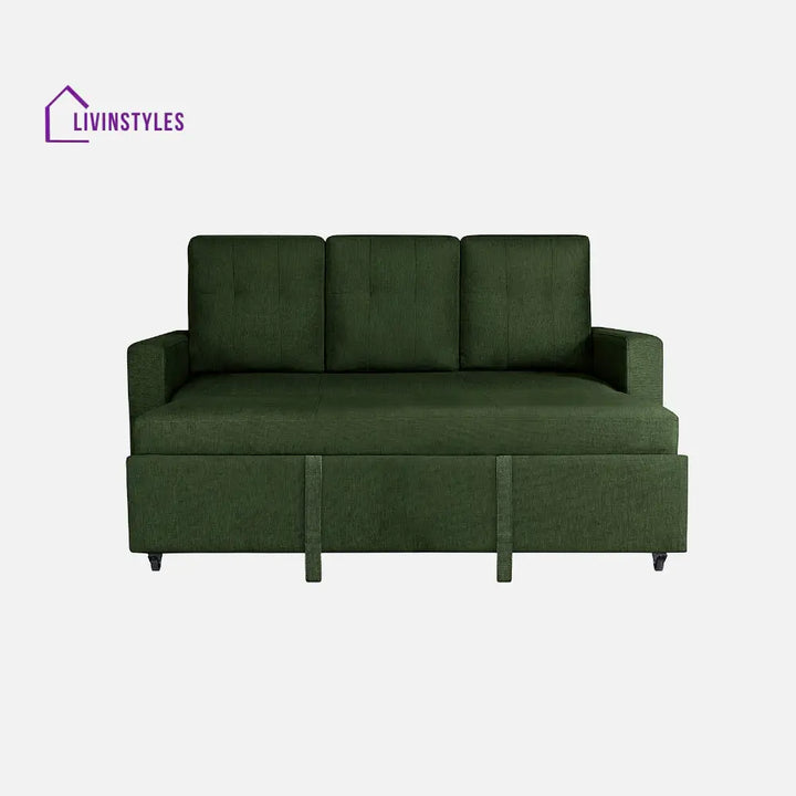 Yeremey Sap Green Fabric Sofa cum Bed