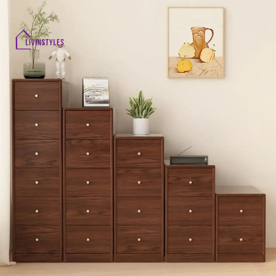 Yulia Solid Walnut Wood Chest of Drawers for Luxury Homes