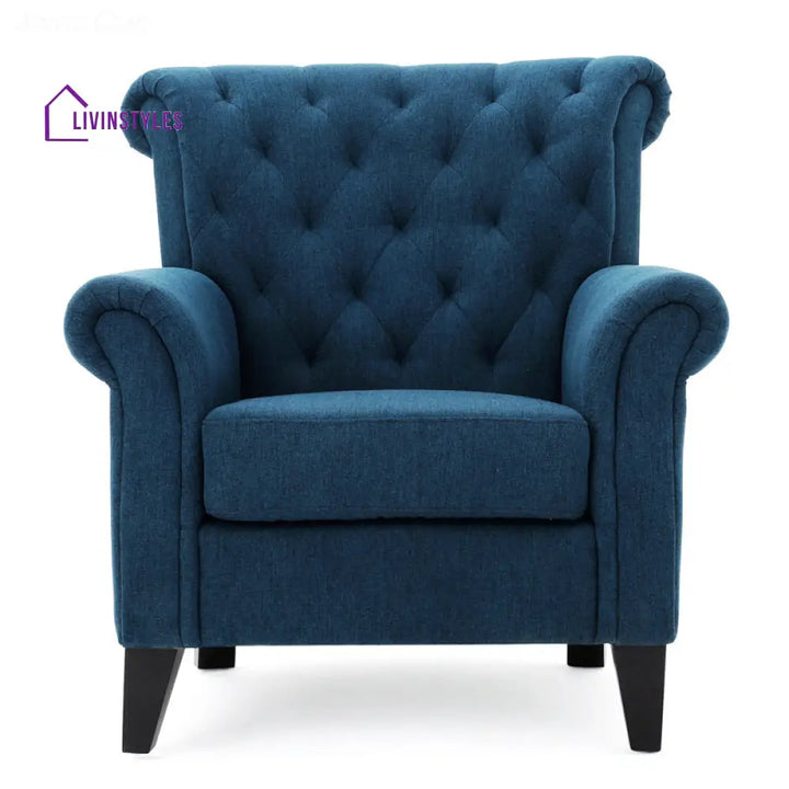 Yutika Solid Wood and Fabric Arm Chair | Living Room Chair | Lounge Chair