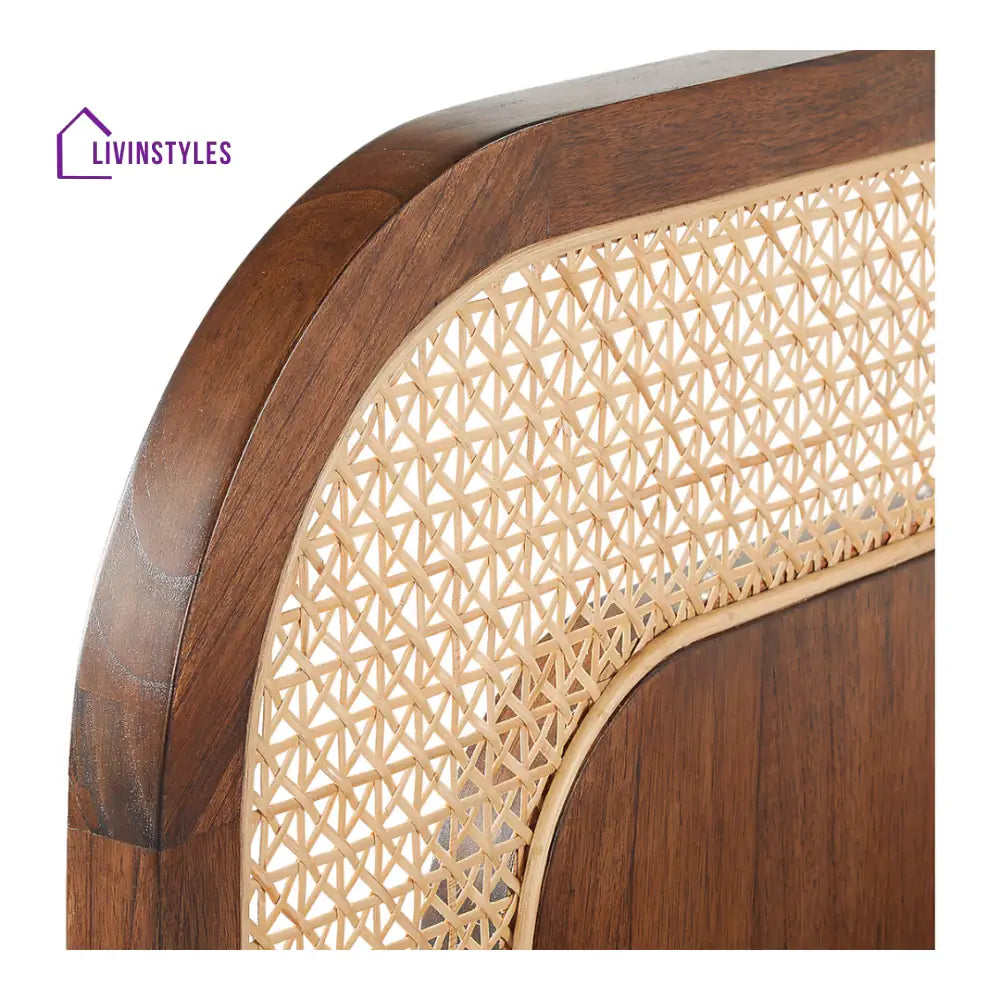 Zorina Sheesham Wood and Cane Weaving Bed without Storage