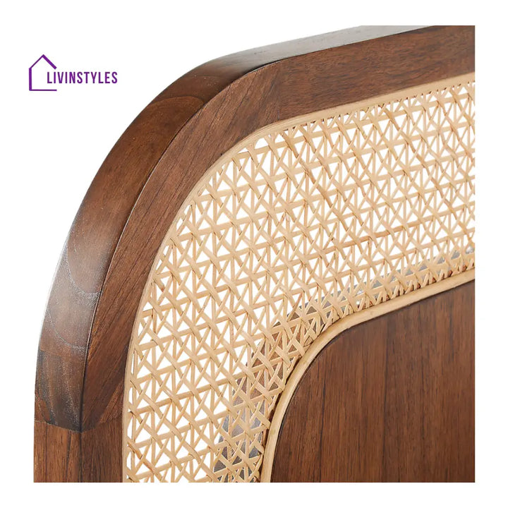 Zorina Sheesham Wood and Cane Weaving Bed without Storage