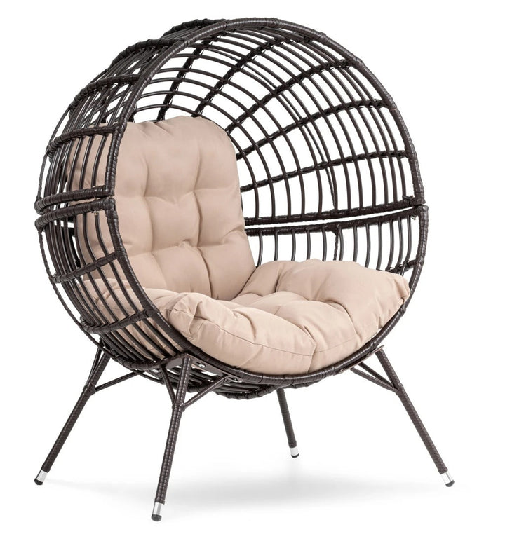 Guzman Single Seater Swing Basket For Balcony & Garden - Brown - Swings