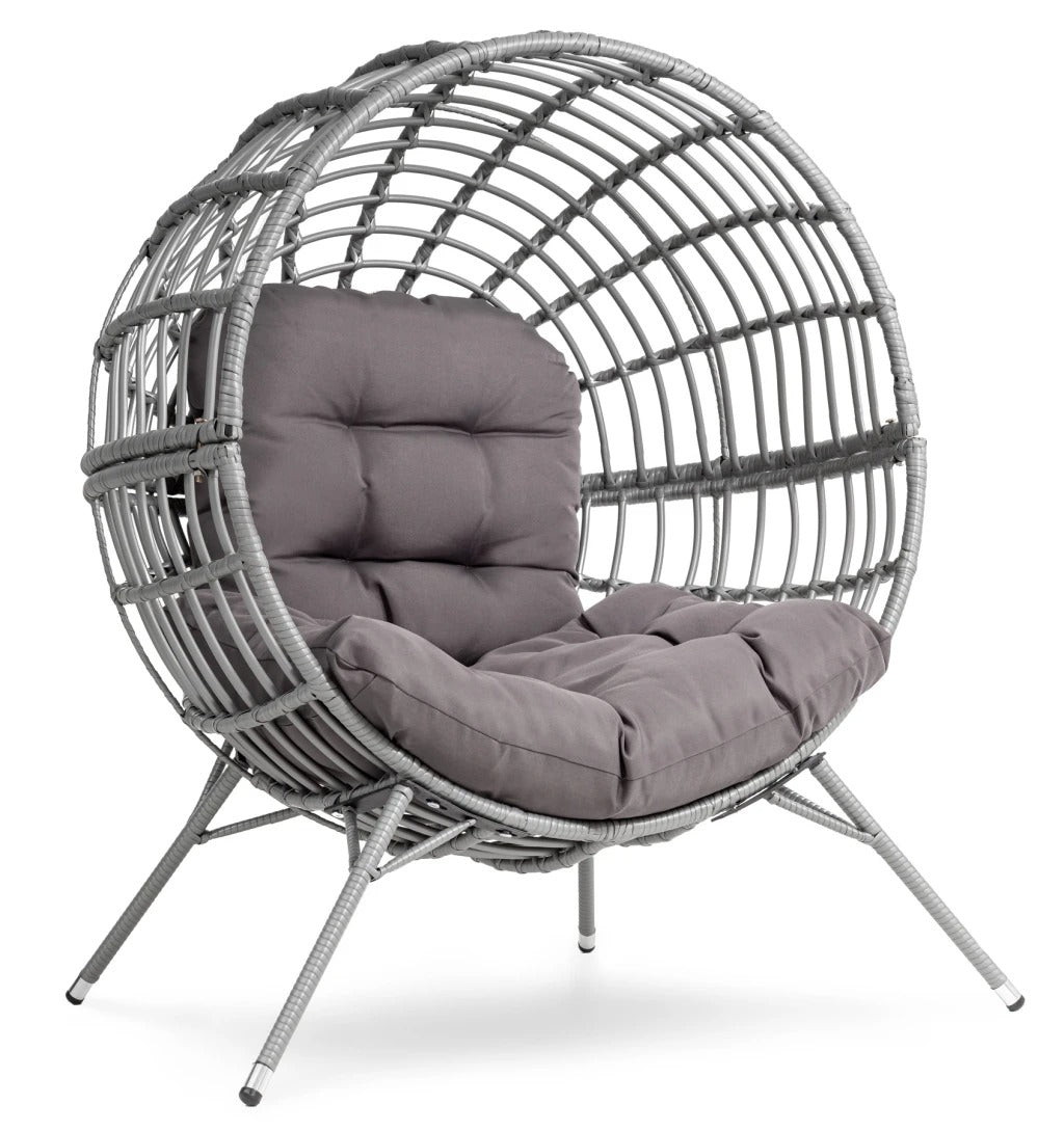 Guzman Single Seater Swing Basket For Balcony & Garden - Grey - Swings