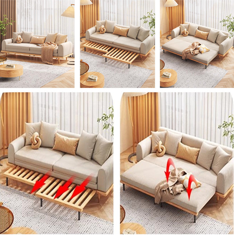Japandi Minimalism Solid Wood Sofa Bed SOFA BED