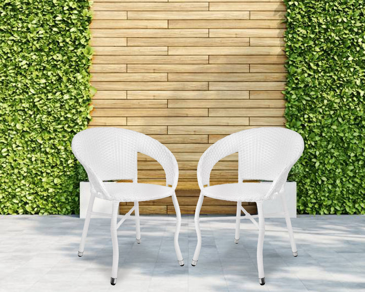 Gaya Outdoor Patio Seating Set 2 Chairs  Set (White)
