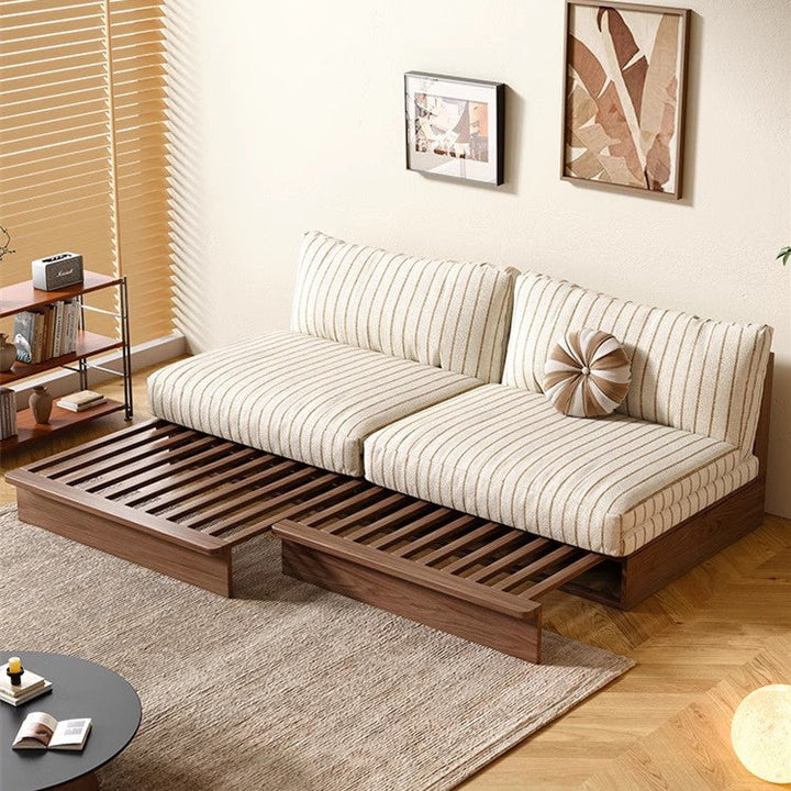 Japandi YUNJIAN Pull Out Solid Wood Frame Sofa Bed sofa bed