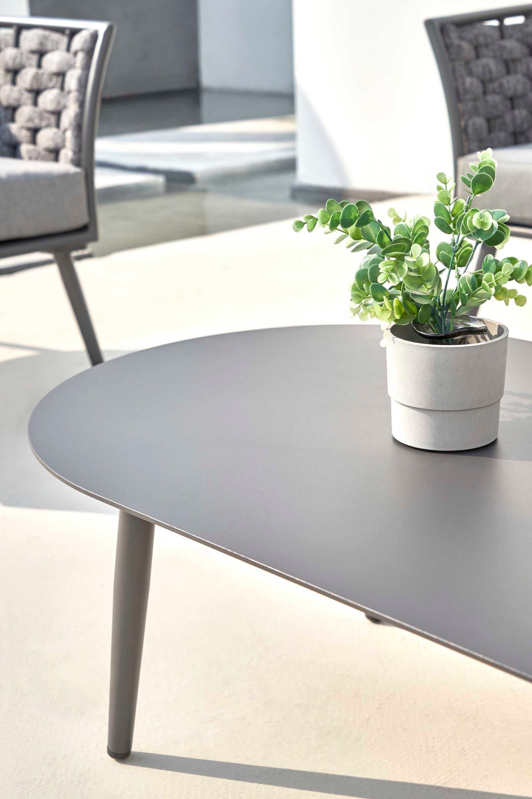 Klorix Outdoor Garden Balcony Sofa Set 3 Seater, 2 Single seater and 1 Center Table Set, Braid & Rope (Grey)