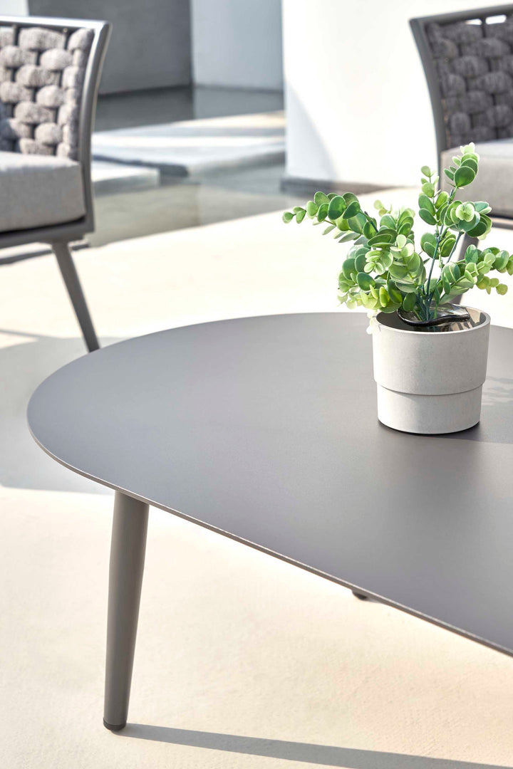 Klorix Outdoor Garden Balcony Sofa Set 3 Seater, 2 Single seater and 1 Center Table Set, Braid & Rope (Grey)