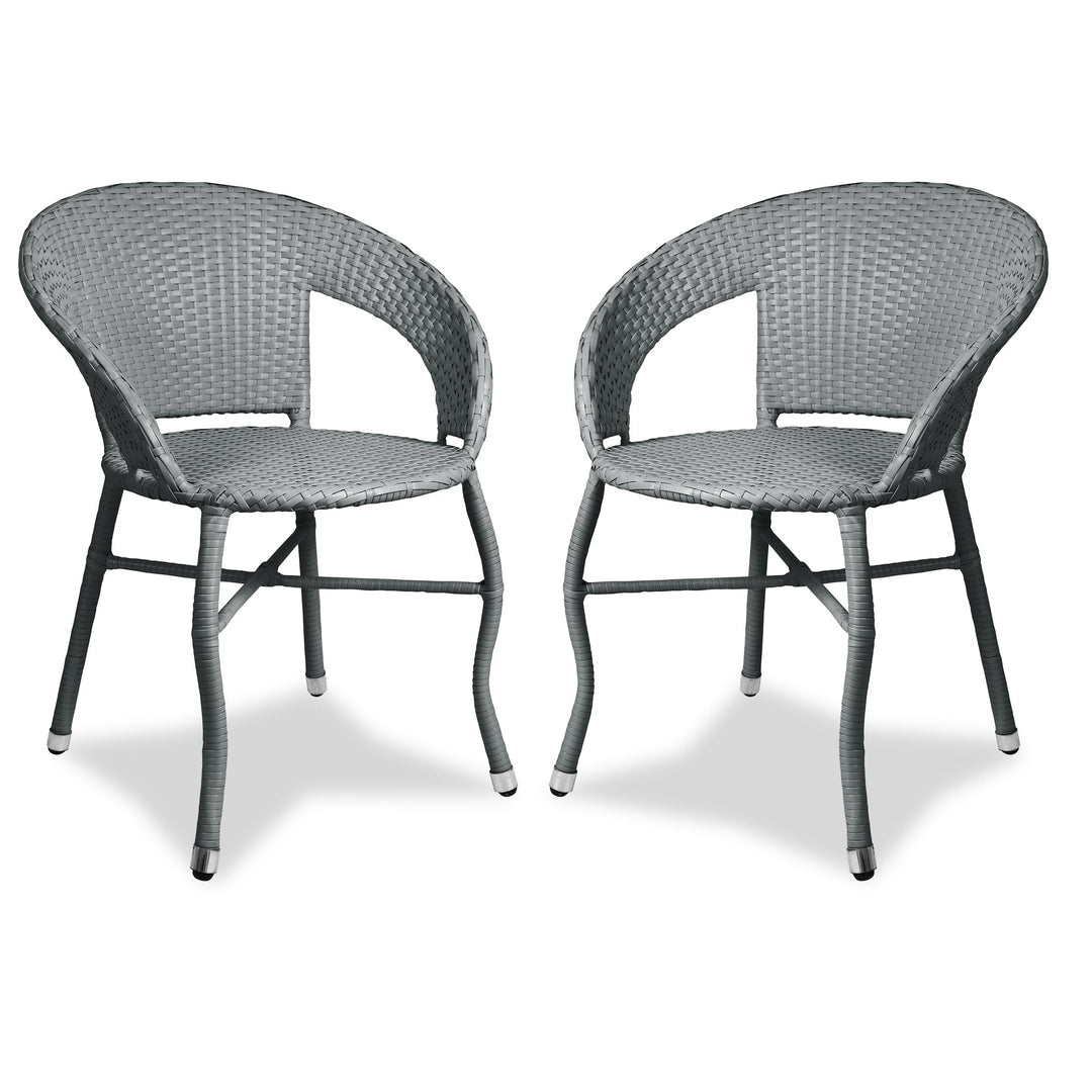 Ruler Outdoor Patio Seating Set 2 Chairs  Set (Grey)
