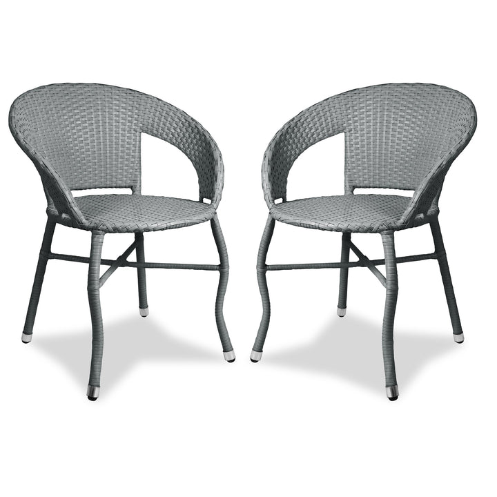 Ruler Outdoor Patio Seating Set 2 Chairs  Set (Grey)
