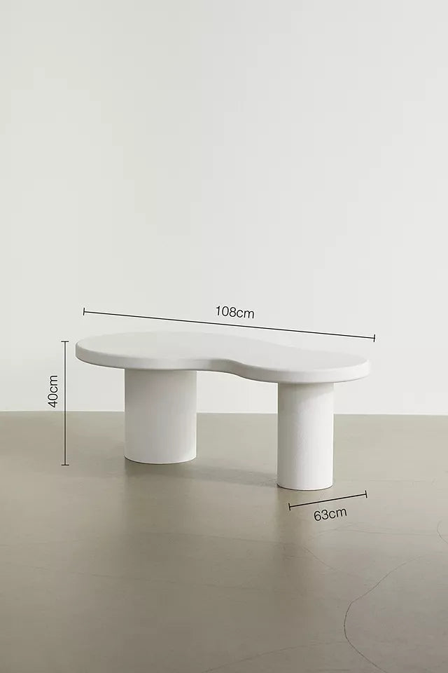 Efimiya Solid Wood Coffee Table in White