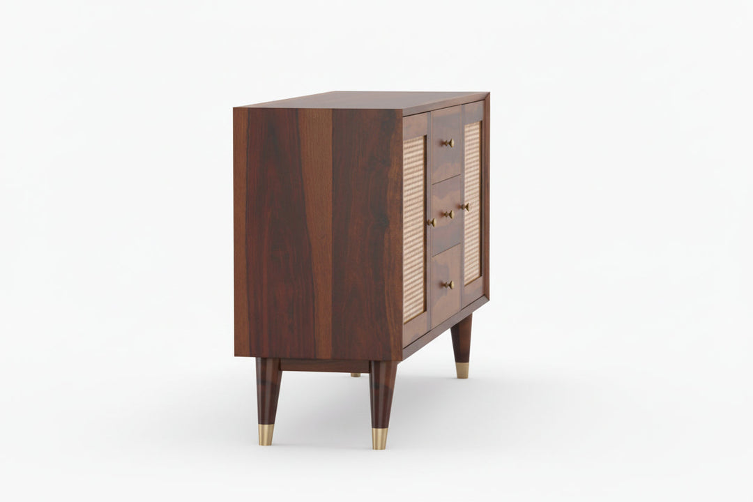 Xuan Sheesham Wood Cane Cabinet and Sideboard