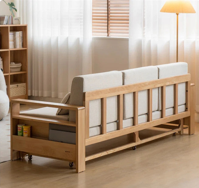 Japandi Beech Solid Wood Sleeper Sofa Bed SOFA BED