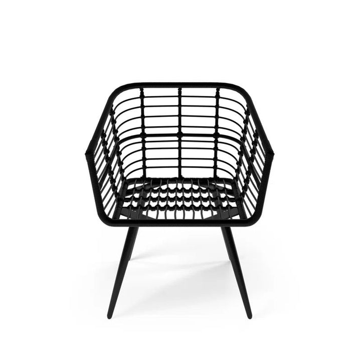 Irix Outdoor Patio Seating Set 2 Chairs and 1 Table Set (Black + White)